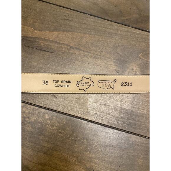 Chaucer Top Grain Cowhide Brown Leather Belt Size‎ 36 - Picture 6 of 7